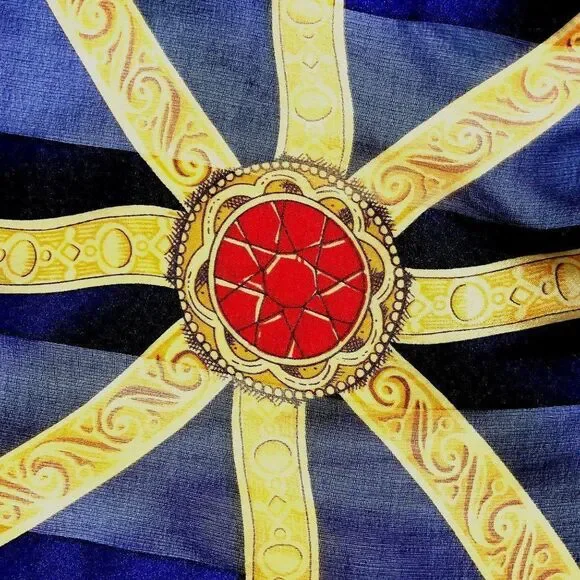 Vintage Scarf Ellen Tracy 80s Red Gold Chains 34 x 35 - Picture 3 of 8